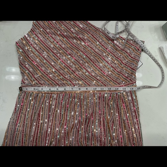 Laundry By Shelli Segal Pink and Gold Asymmetrical Dress - Picture 15 of 16